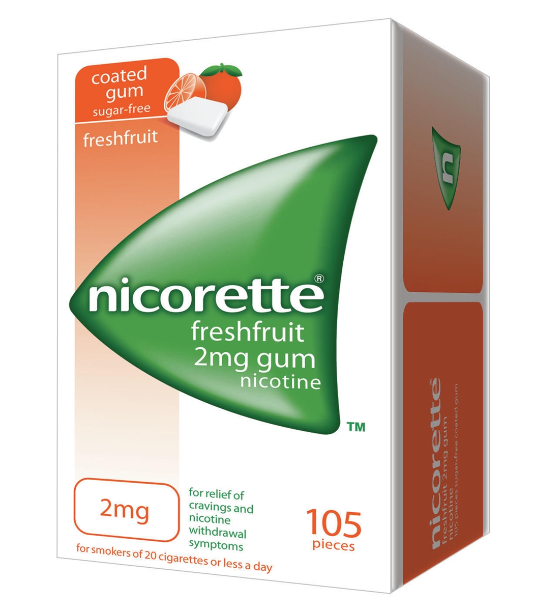 Kẹo cai thuốc lá nicorette freshfruit của anh 105 viên