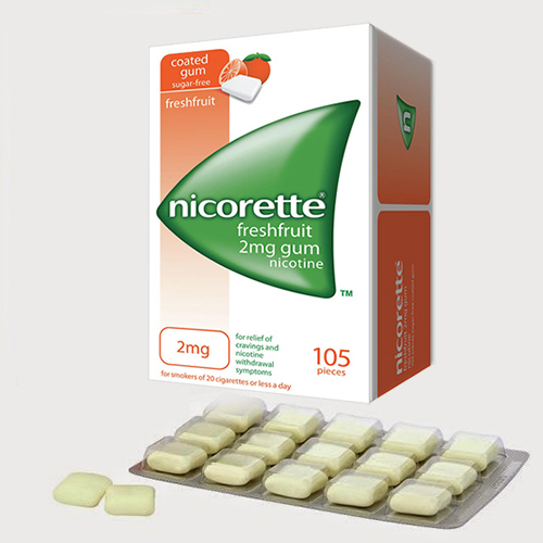 Kẹo cai thuốc lá nicorette freshfruit của anh 105 viên