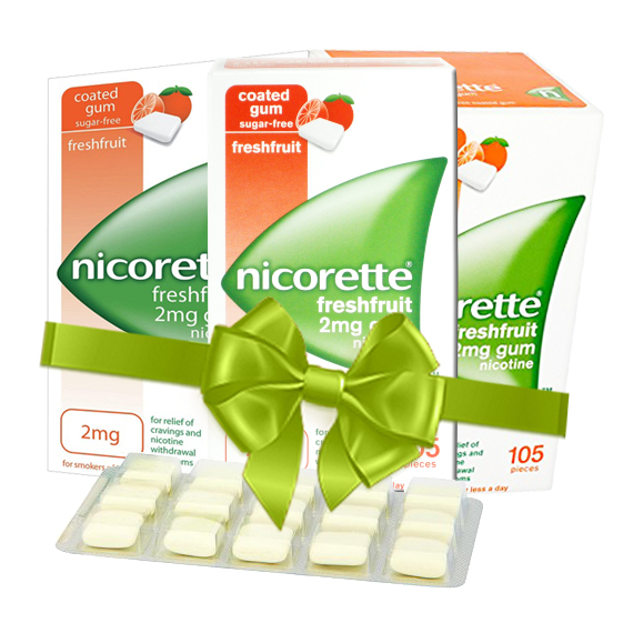 Quà tặng cho sức khỏe của đàn ông - kẹo cai thuốc lá nicorette freshfruit