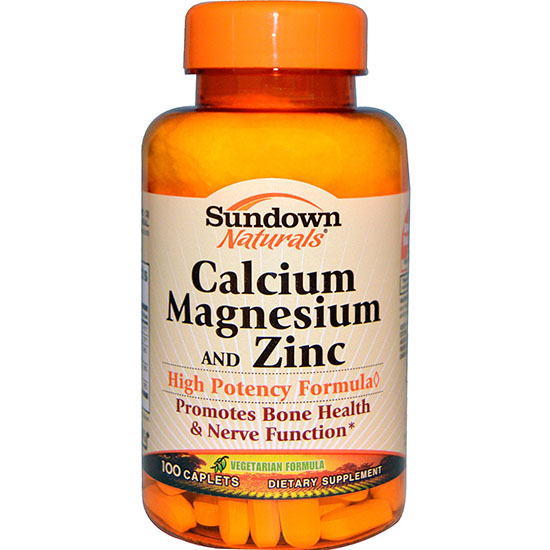 Sundown naturals calcium magnesium & zinc 100 viên – viên uống bổ sung khoáng chất cho hệ xương chắc khỏe