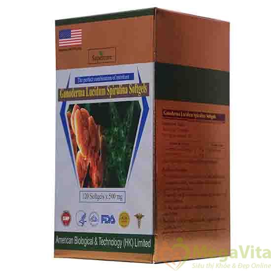 Viên uống tăng cường sức khỏe viên nang mềm tảo xoắn linh chi 120 viên