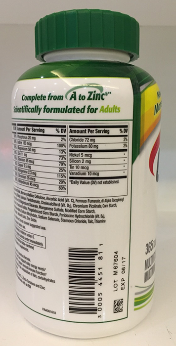 Viên uống dành cho người lớn dưới 50 tuổi centrum multivitamin 365 viên