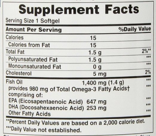 Viên uống bảo vệ sức khỏe tim mạch natures bounty fish oil 1400mg của mỹ 130 viên