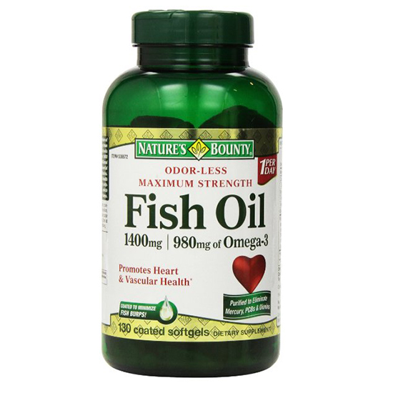Viên uống bảo vệ sức khỏe tim mạch natures bounty fish oil 1400mg của mỹ 130 viên