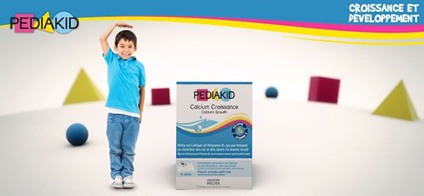 Bột uống tăng chiều cao cho trẻ từ 3 tuổi trở lên pediakid calcium croissance của pháp 14 gói x 2,6g