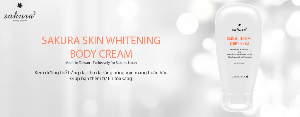 Kem dưỡng trắng da toàn thân sakura skin whitening body cream 200g