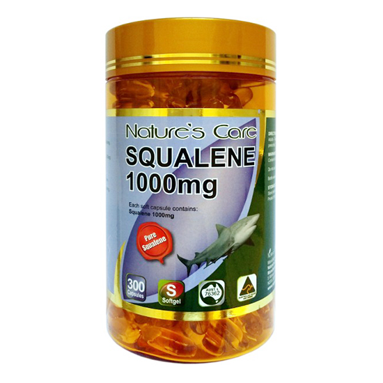 Viên uống tăng cường sức khỏe dầu gan cá mập nature care squalene 1000mg hộp 300 viên
