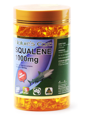 Viên uống tăng cường sức khỏe dầu gan cá mập nature care squalene 1000mg hộp 300 viên