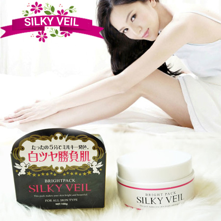 Kem dưỡng trắng da toàn thân silky veil bright pack nhật bản 2 trong 1 hộp 100g
