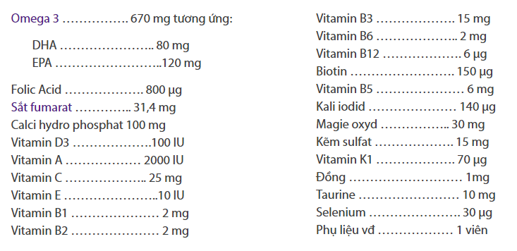 Viên uống bổ sung vitamin và khoáng chất preiq dành cho phụ nữ trước, trong và sau khi mang thai hộp 30 viên