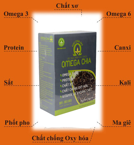 Hạt chia omega 3 6 giúp giảm cân hỗ trợ bệnh tim mạch, tiểu đường, hộp 33 gói