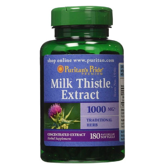 Viên uống hỗ trợ chức năng gan puritan’s pride milk thistle extract 1000mg hộp 180 viên