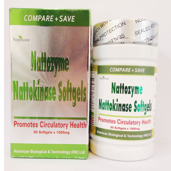 Viên uống tăng tuần hoàn máu, giảm đau đầu, đột quỵ, tim mạch supercare nattozyme nattokinase 60 viên