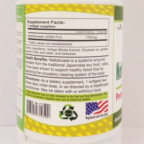 Viên uống tăng tuần hoàn máu, giảm đau đầu, đột quỵ, tim mạch supercare nattozyme nattokinase 60 viên