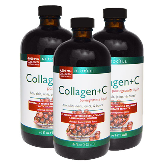 Bộ 3 sản phẩm neocell collagen +c pomegranate liquid - thức uống làm trắng da tự nhiên của mỹ