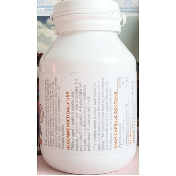 Viên sữa bổ sung canxi cho bé từ 1 tháng tuổi trở lên calcium milk bio island của Úc hộp 90 viên
