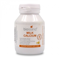 Viên sữa bổ sung Canxi cho bé từ 1 tháng tuổi trở lên Calcium Milk Bio Island của Úc hộp 90 viên.