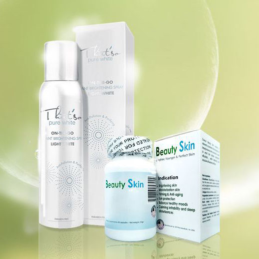 Bộ đôi sản phẩm trắng da toàn diện: beauty skin và thatso on the go