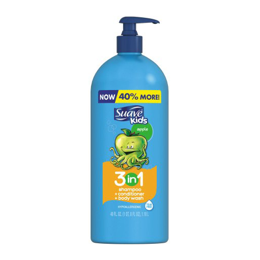 sữa tắm gội suave kids 3 trong 1 không cay mắt cho trẻ em 1,18l hình 1