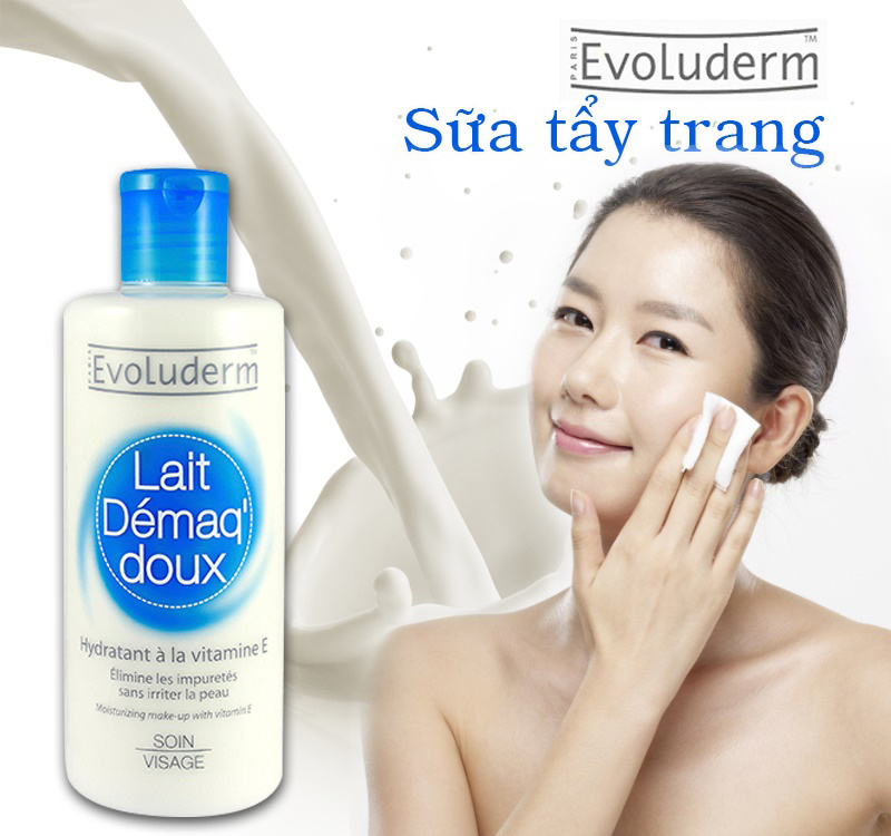 Sữa tẩy trang Evoluderm Lait Demaq Doux dưỡng ẩm cho da 250ml hình 2