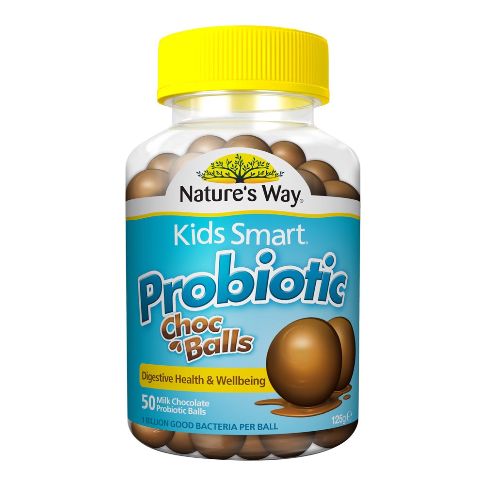 Kẹo bổ sung lợi khuẩn, ngăn ngừa táo bón, hỗ trợ tiêu hóa cho trẻ Kids Smart Probiotic hương Chocolate hộp 50 viên hình 1