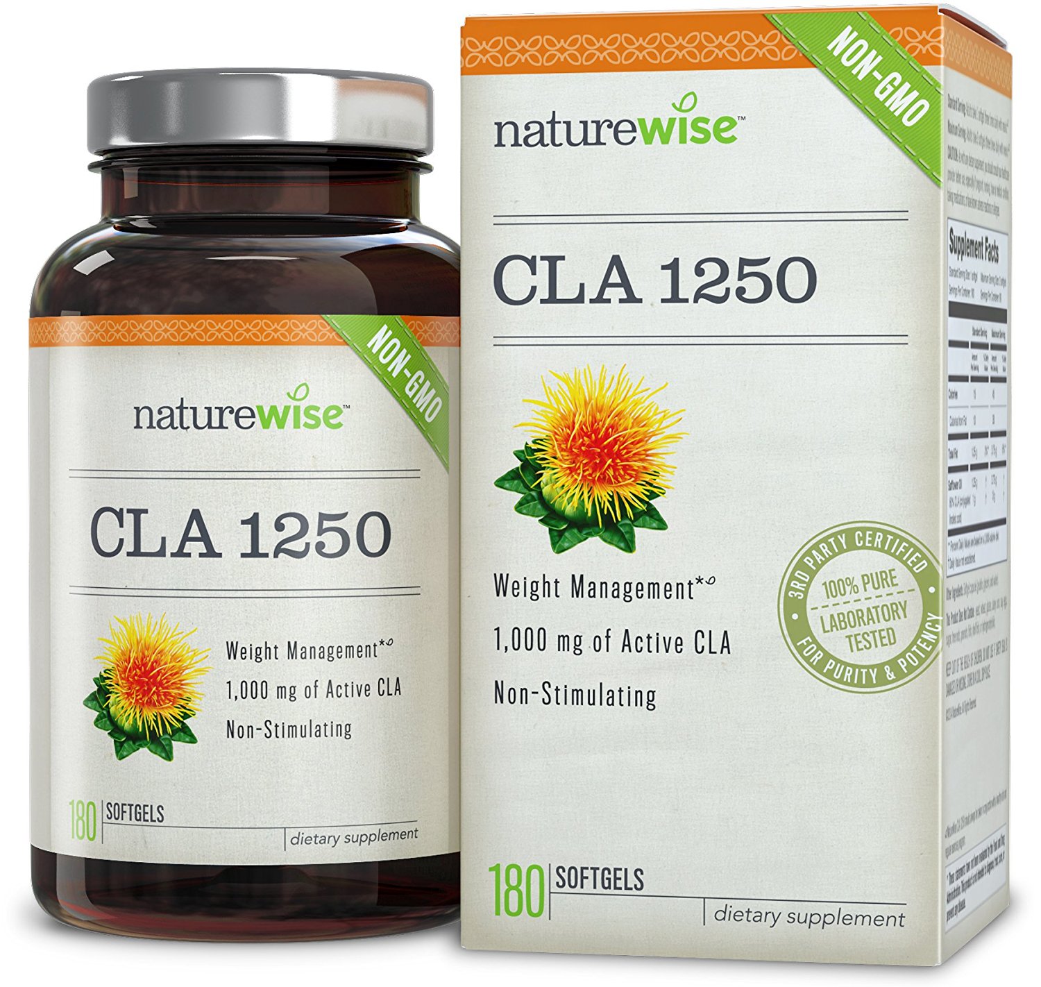 Viên uống hỗ trợ giảm cân an toàn bán chạy nhất tại Mỹ Nature Wise CLA 1250 hộp 180 viên hình 1