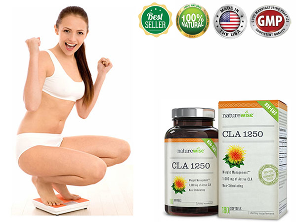 Viên uống hỗ trợ giảm cân an toàn bán chạy nhất tại Mỹ Nature Wise CLA 1250 hộp 180 viên hình 2