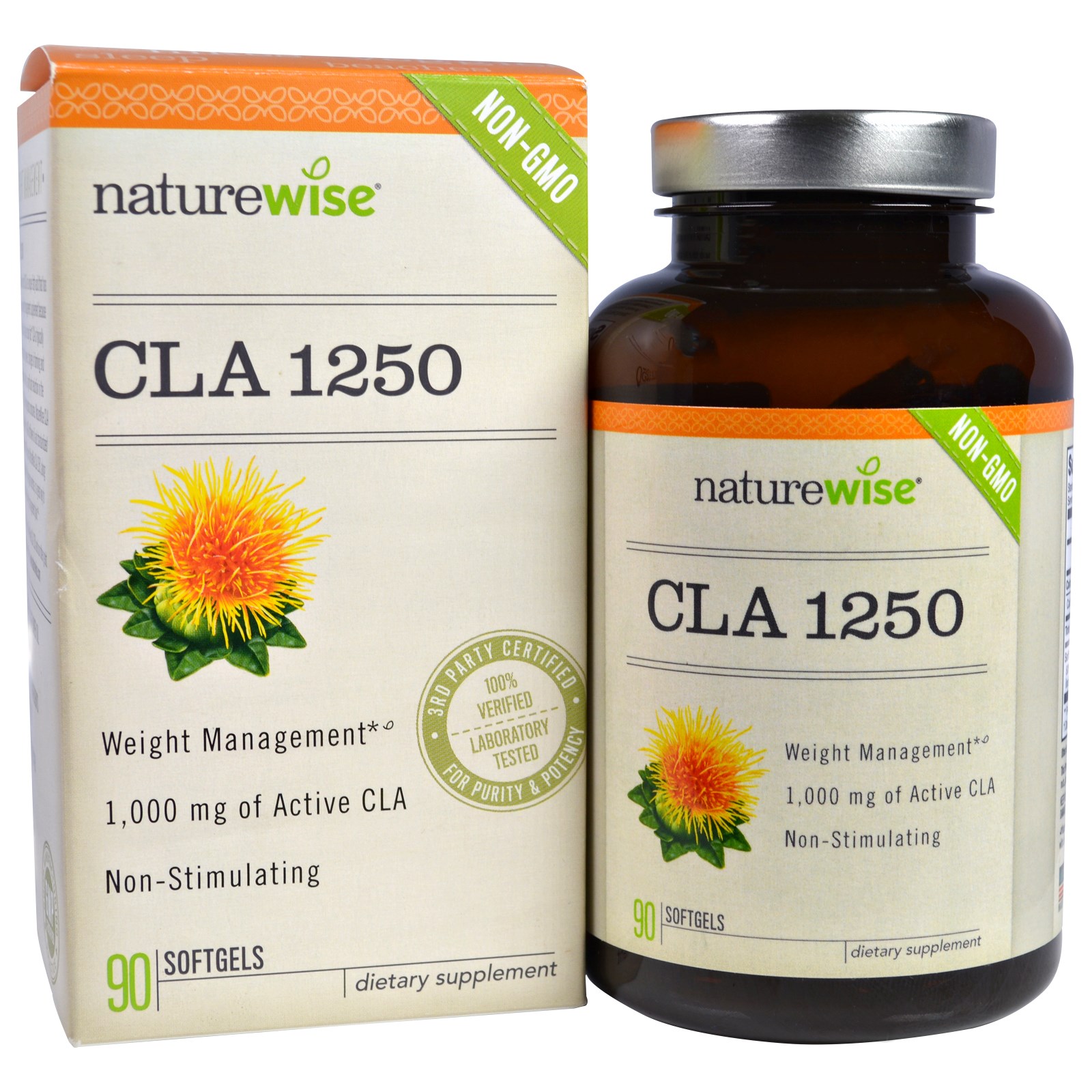 Viên uống hỗ trợ giảm cân an toàn bán chạy nhất tại Mỹ Nature Wise CLA 1250 hộp 90 viên hình 1