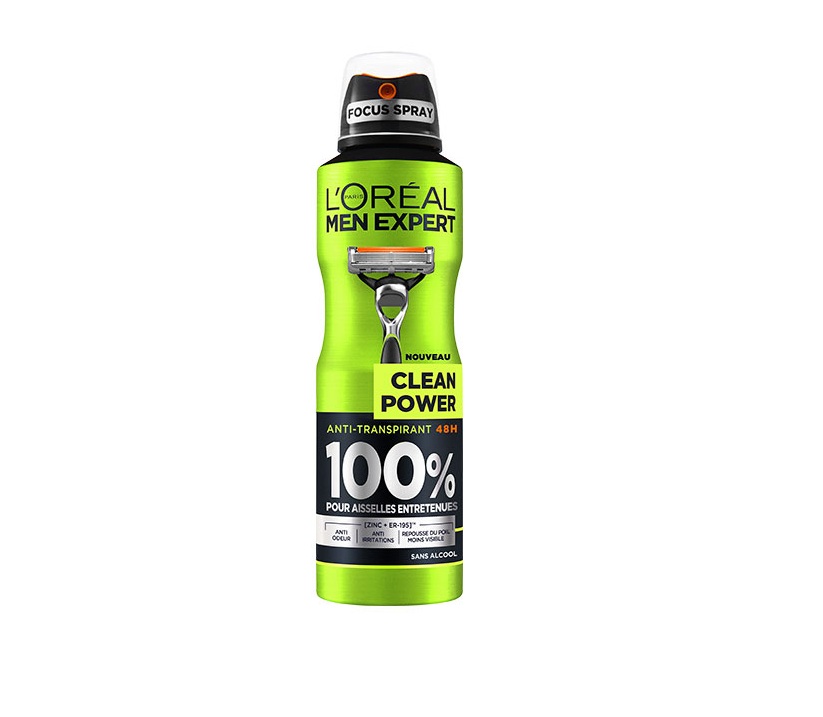 Xịt khử mùi cho nam Loreal Men Expert Clean Power khử mùi lên đến 48h chai 200ml hình 2