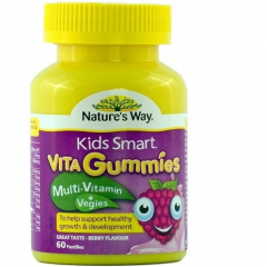 Kẹo dẻo bổ sung vitamin và chất xơ từ rau củ Kids Smart Vita Gummies Multi Vitamin and Vegies vị dâu rừng hộp 60 viên