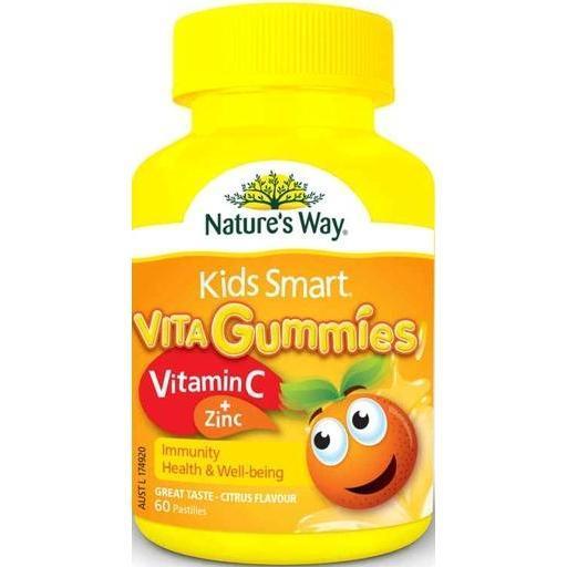 Kẹo dẻo bổ sung vitamin C và Kẽm cho bé Kids Smart Vita Gummies Vitamin C and Zinc hương cam quýt hộp 60 viên hình 1