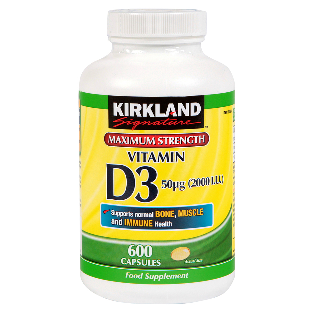 Viên Uống Vitamin D3 2000 Iu Kirkland Hộp 600 Viên Phòng