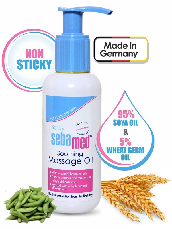 Tinh dầu massage toàn thân cho trẻ giúp tăng cường tuần hoàn máu Sebamed của Đức 150ml hình 3