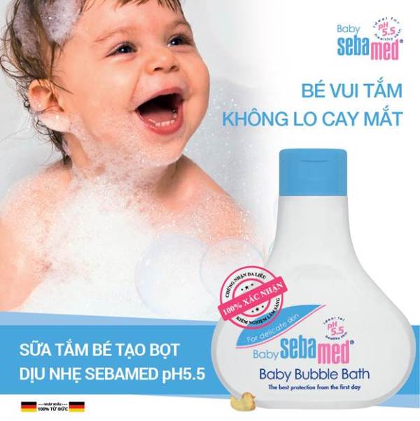 Sữa tắm cho bé tạo bọt không cay mắt Sebamed Baby Bubble Bath của Đức 500ml