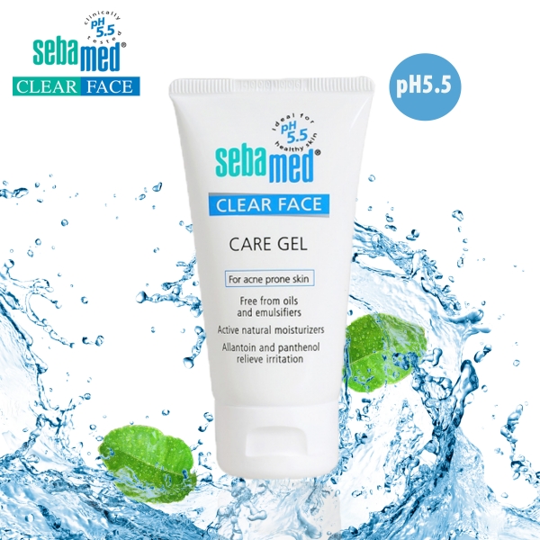 Gel dưỡng ẩm, kiềm dầu cho da mụn Sebamed Clear Face Care Gel của Đức tuýp 50ml hình 2