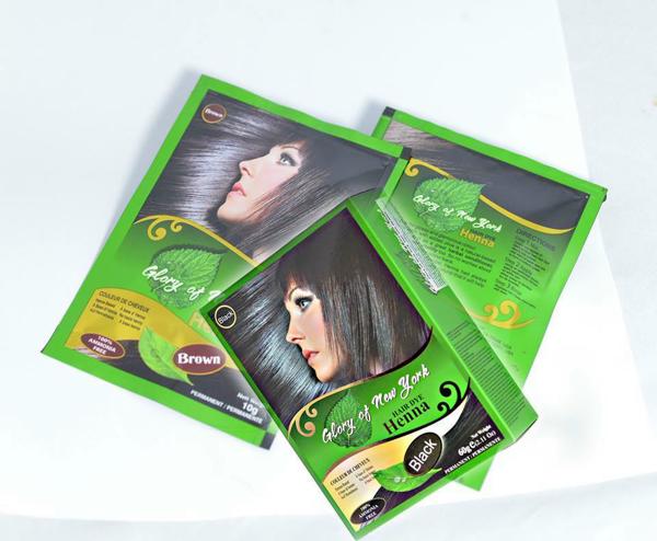 Thuốc nhuộm tóc thảo dược giữ màu lâu, ngăn rụng tóc Hair Dye Henna Glory of New York của Mỹ màu nâu hộp 6 gói hình 7