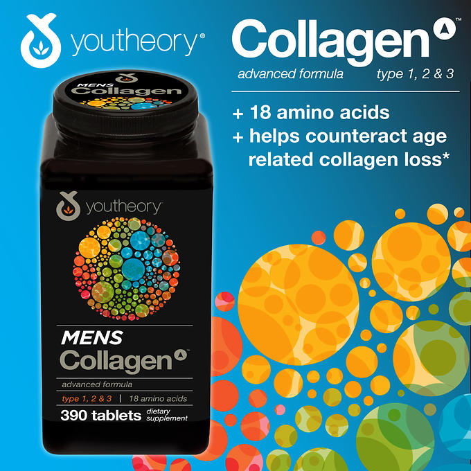 Viên uống Collagen cho nam giới chống lão hóa, củng cố xương khớp Youtheory Men Collagen type 1, 2 & 3 của Mỹ hộp 390 viên hình 4