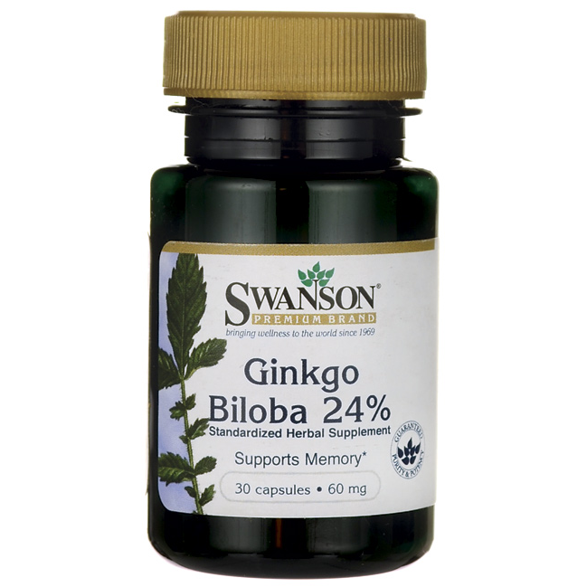 Viên uống thúc đẩy tuần hoàn máu, tăng cường trí nhớ, tăng khả năng tập trung swanson premium ginkgo biloba 24% của mỹ hộp 30 viên