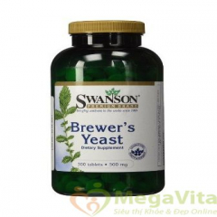 Viên uống chiết xuất men bia giúp chuyển hóa lượng đường, cung cấp năng lượng Swanson Premium Brewers Yeast của Mỹ hộp 500 viên