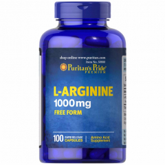 Puritan's Pride L-Arginine 1000mg 100 viên: Viên uống tăng cường chức năng giải độc gan