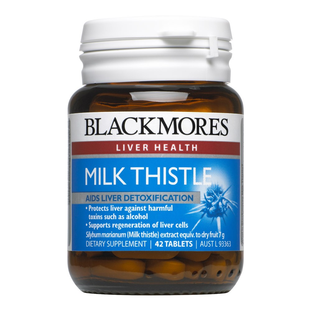 Milk thistle blackmores 42 viên của Úc : viên uống hỗ trợ và tăng cường giải độc gan