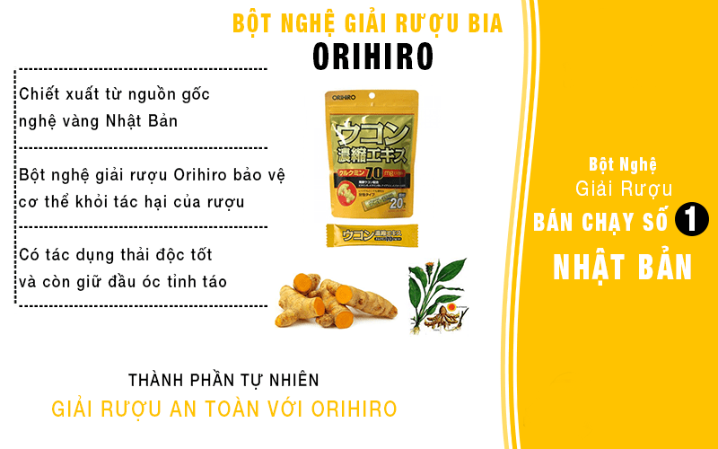 Tinh bột nghệ giải rượu orihiro nhật bản