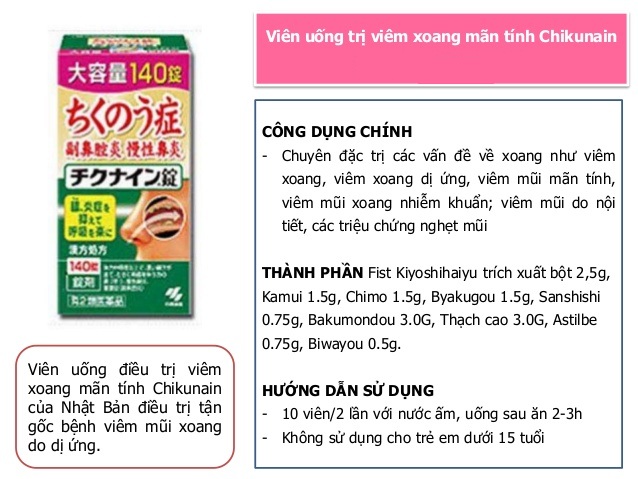 Kobayashi chikunain nhật bản 140 viên: viên uống hỗ trợ điều trị viêm xoang