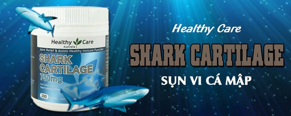 Sụn vi cá mập healthy care shark cartilage 750mg 200 viên tốt cho xương khớp ngăn ngừa ung thư hiệu quả