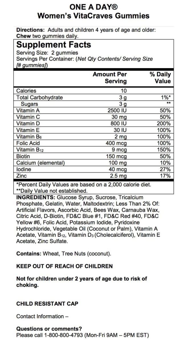 One a day women’s vitacraves gummies của mỹ 230 viên: kẹo bổ sung vitamin tổng hợp cho nữ giới