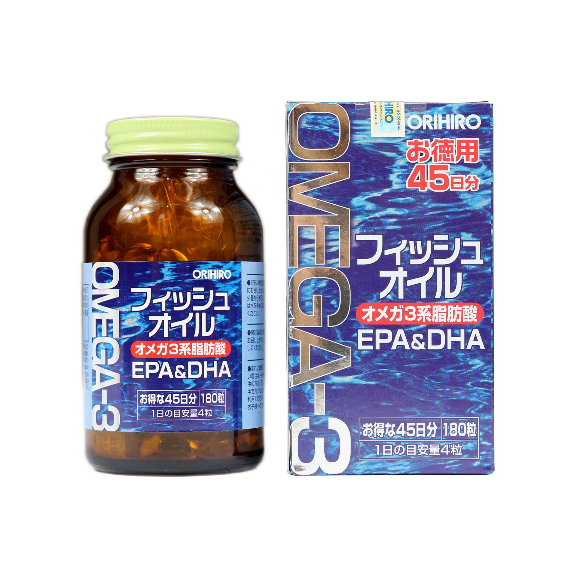 Dầu cá omega 3 epa dha orihiro nhật bản hộp 180 viên