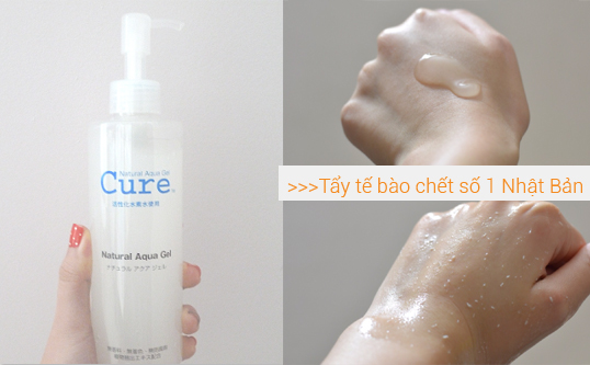 Cure natural aqua 250g: gel tẩy tế bào chết và ngăn ngừa mụn