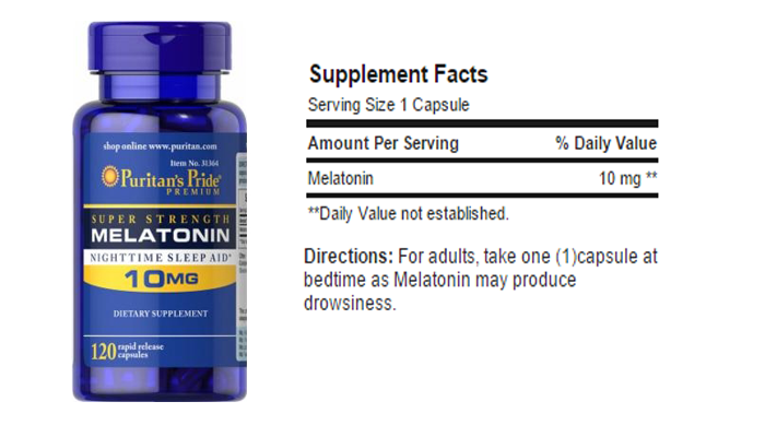 Melatonin puritans pride 10mg 120 viên: viên uống điều hòa giấc ngủ