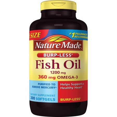 Nature Made Fish Oil Dietary Supplement 1200 mg cung cấp lượng omega- 3 giúp bảo vệ tim mạch và làm giảm nguy cơ bệnh tim mạch vành