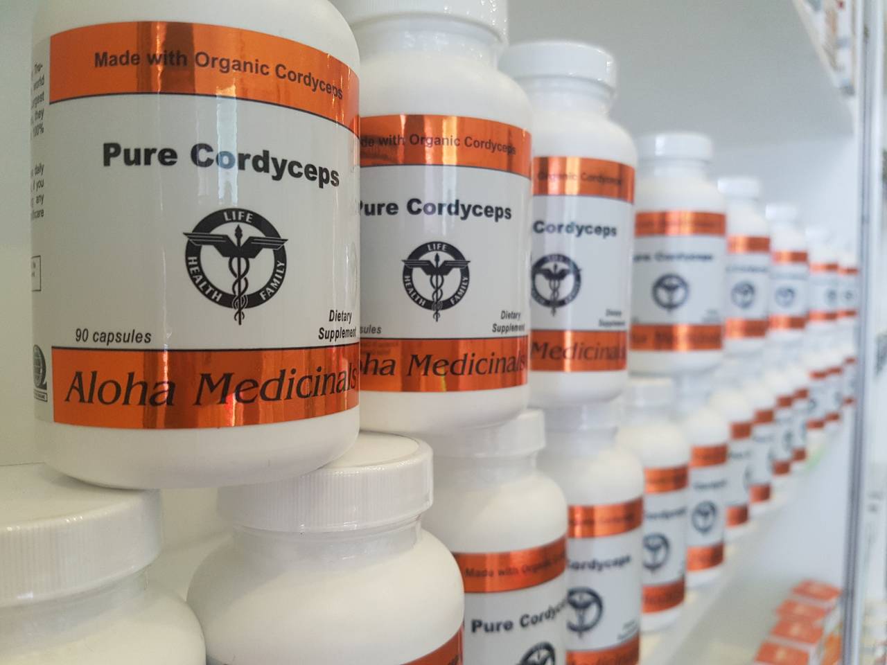 Đông trùng hạ thảo pure cordyceps aloha capsules 525mg, 90 viên chính hãng của mỹ